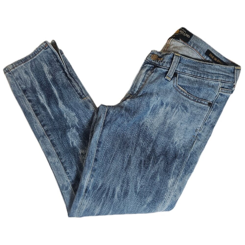 Lucky Brand Zoe Skinny Jeans Womens 4/27 Blue Marble Tie-Dye Denim Medium‎ Wash